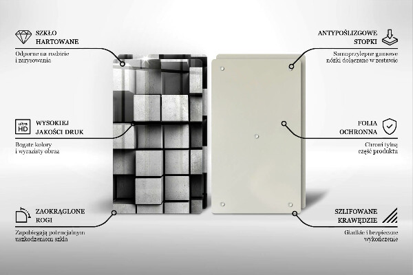 Cache plaque de cuisson Carrés 3D abstraits