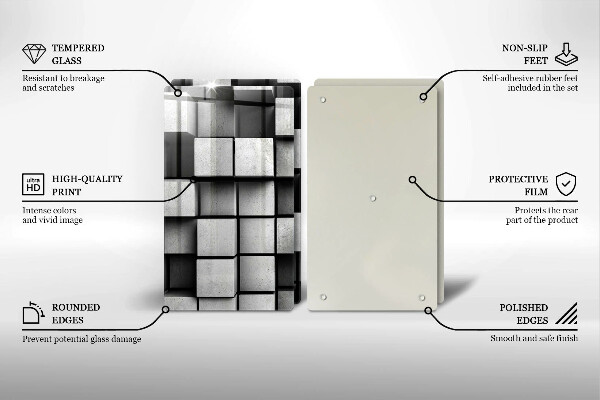 Cache plaque de cuisson Carrés 3D abstraits