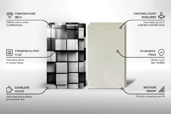 Cache plaque de cuisson Carrés 3D abstraits