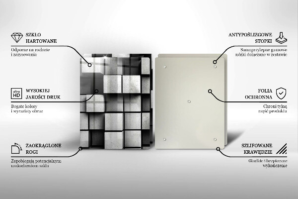 Cache plaque de cuisson Carrés 3D abstraits