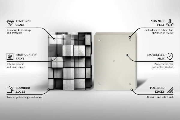 Cache plaque de cuisson Carrés 3D abstraits