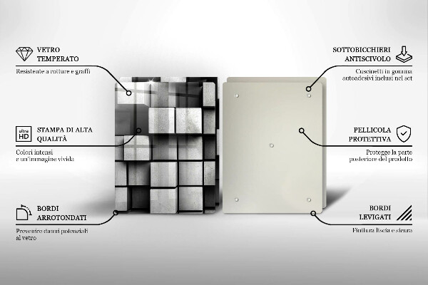 Cache plaque de cuisson Carrés 3D abstraits