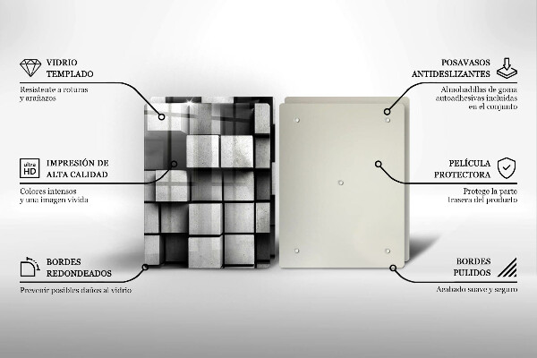 Cache plaque de cuisson Carrés 3D abstraits