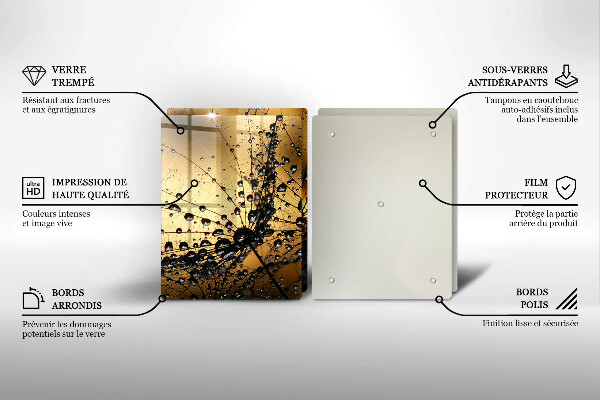 Cache plaque de cuisson Rosée et pissenlits