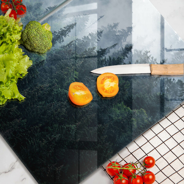 Protection plaque induction Arbres forestiers et brouillard