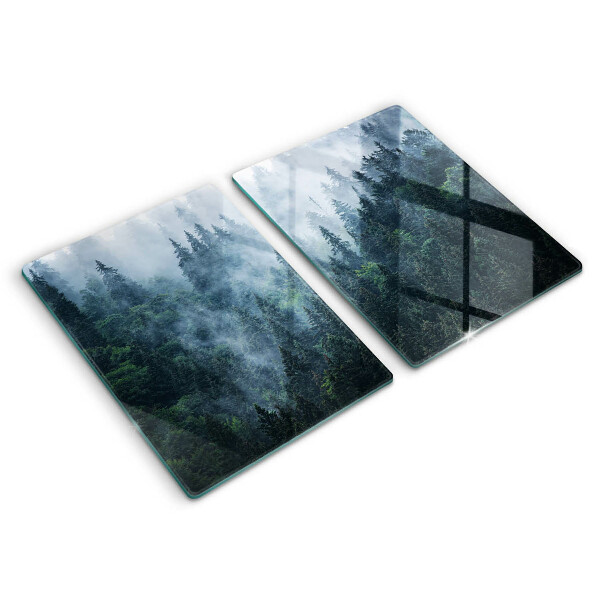 Protection plaque induction Arbres forestiers et brouillard