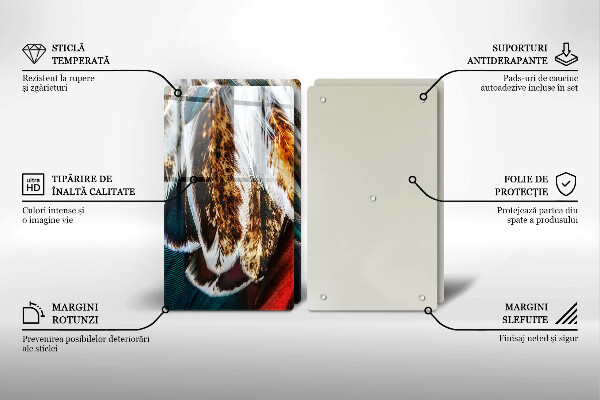 Cache plaque de cuisson Plumes d'oiseaux bohèmes