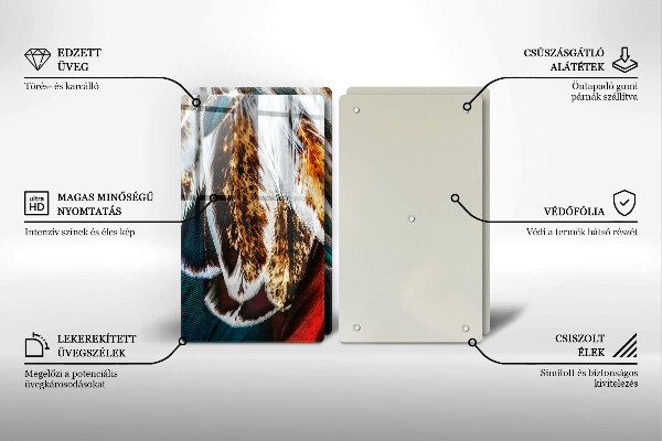 Cache plaque de cuisson Plumes d'oiseaux bohèmes