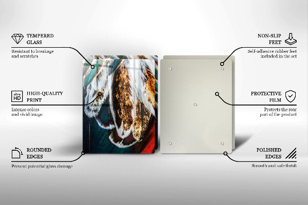 Cache plaque de cuisson Plumes d'oiseaux bohèmes