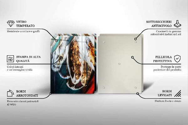 Cache plaque de cuisson Plumes d'oiseaux bohèmes