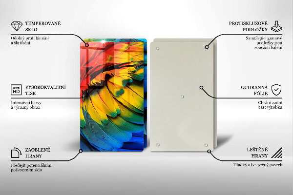 Protection plaque induction Plumes de perroquet colorées