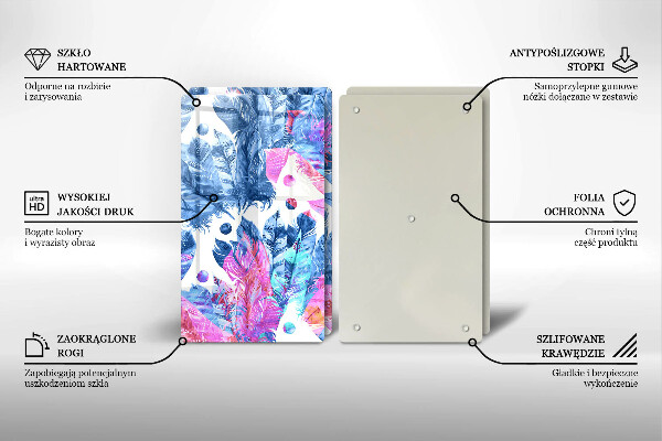 Protection plaque induction Illustration bohème de plumes