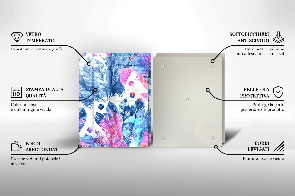 Protection plaque induction Illustration bohème de plumes