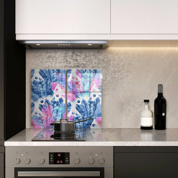 Protection plaque induction Illustration bohème de plumes