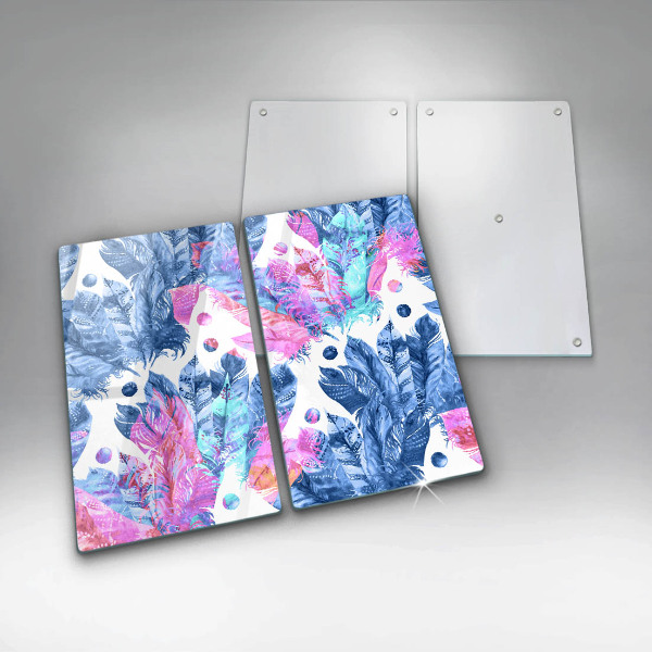 Protection plaque induction Illustration bohème de plumes