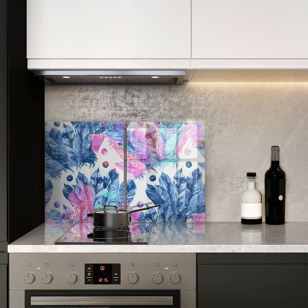 Protection plaque induction Illustration bohème de plumes