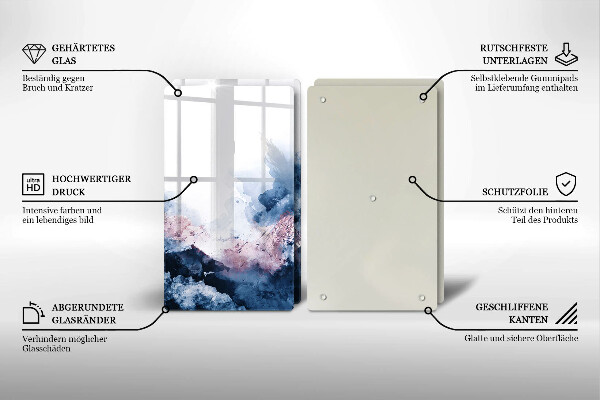 Protection plaque induction Montagnes peintes abstraites