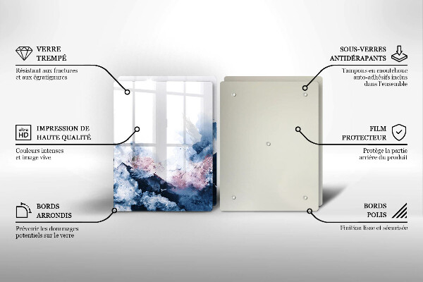 Protection plaque induction Montagnes peintes abstraites