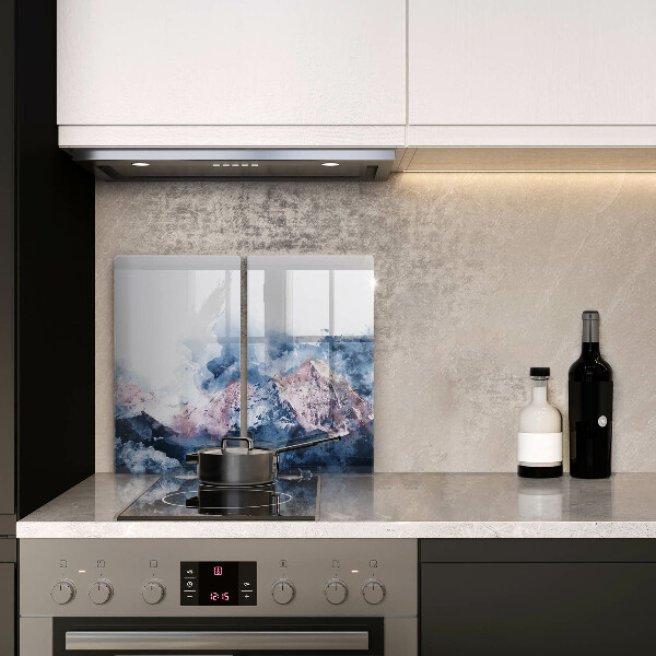 Protection plaque induction Montagnes peintes abstraites