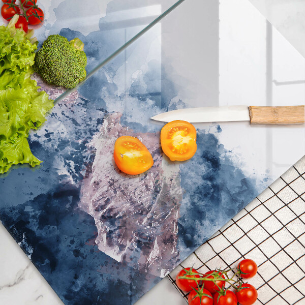 Protection plaque induction Montagnes peintes abstraites