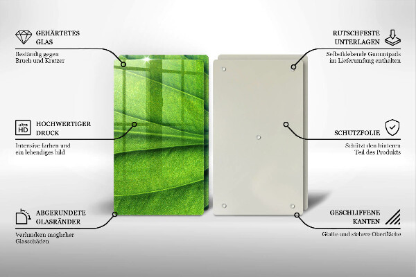 Cache plaque de cuisson Feuille de veine naturelle
