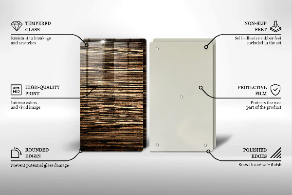 Cache plaque de cuisson Texture du bois