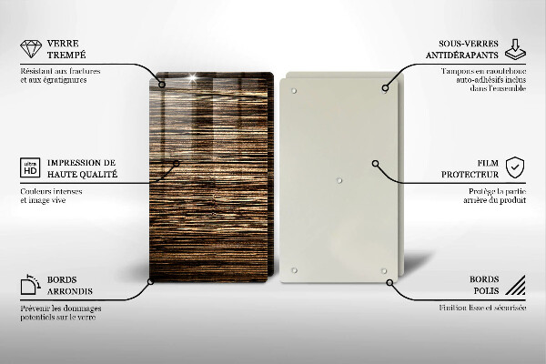 Cache plaque de cuisson Texture du bois