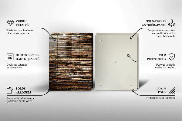 Cache plaque de cuisson Texture du bois