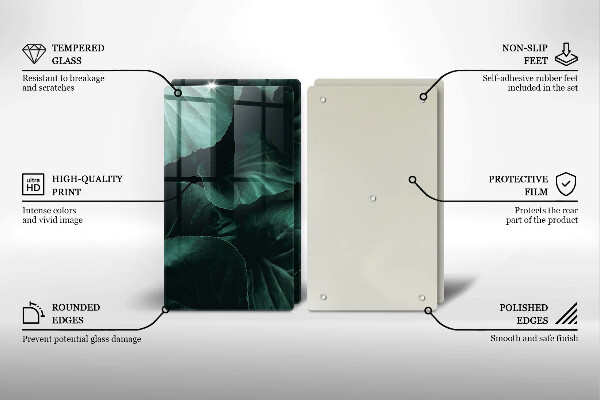 Protection plaque induction Feuilles sombres et sauvages