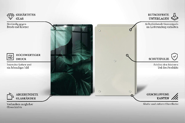 Protection plaque induction Feuilles sombres et sauvages