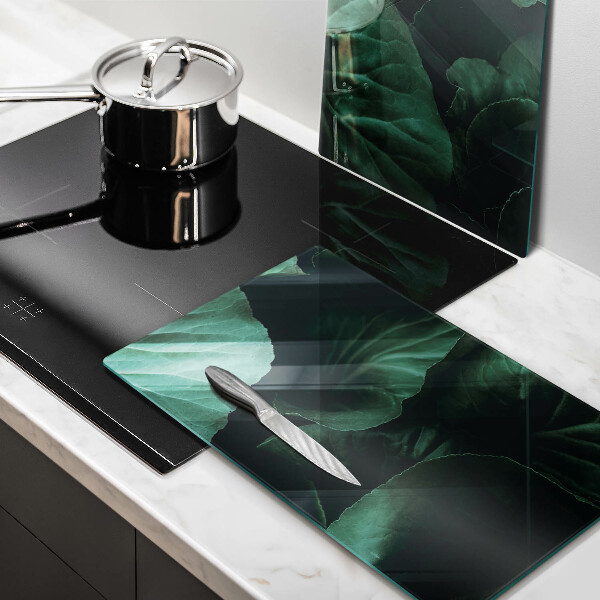 Protection plaque induction Feuilles sombres et sauvages