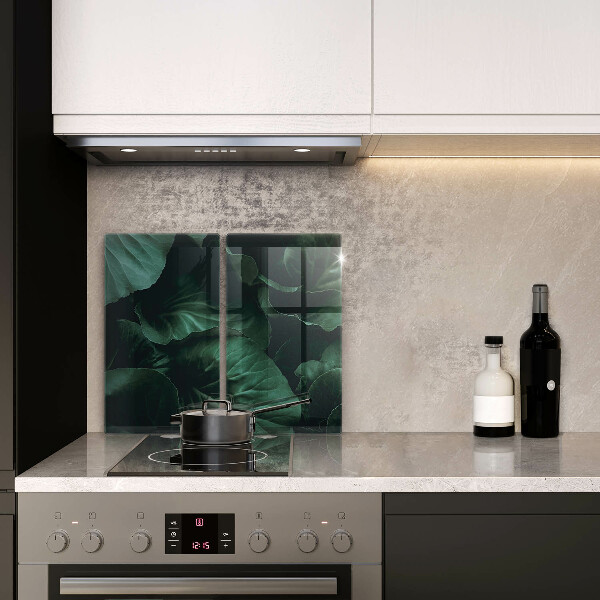 Protection plaque induction Feuilles sombres et sauvages