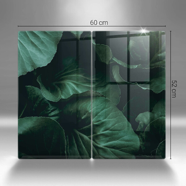 Protection plaque induction Feuilles sombres et sauvages