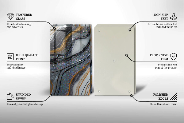 Protection plaque induction rocher avec de l'or