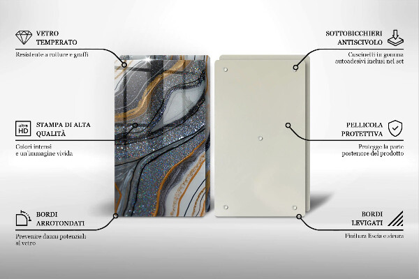 Protection plaque induction rocher avec de l'or