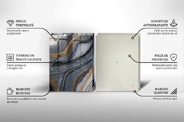 Protection plaque induction rocher avec de l'or