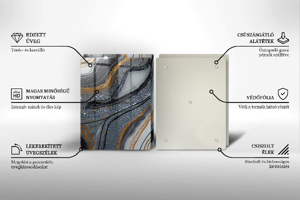 Protection plaque induction rocher avec de l'or