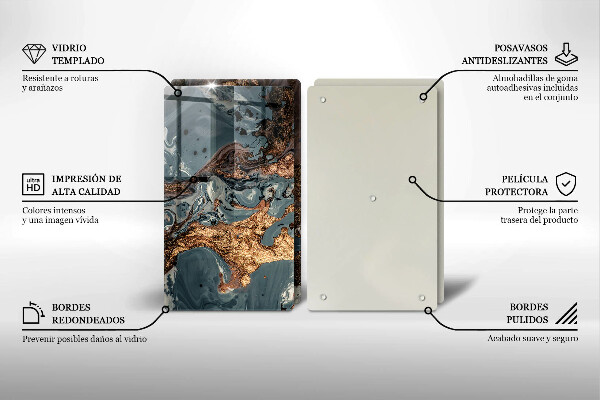 Protection plaque induction Structure rocheuse dorée