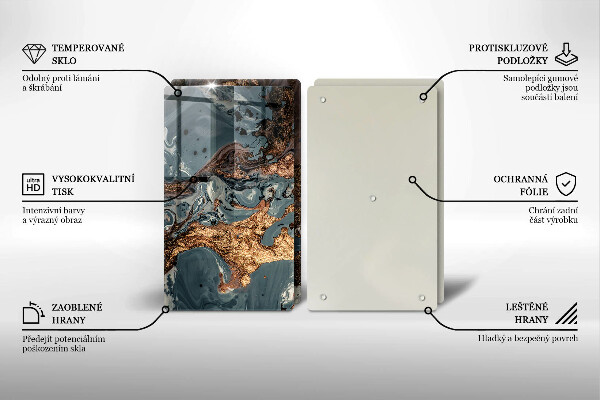 Protection plaque induction Structure rocheuse dorée