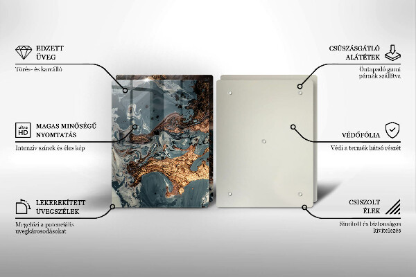 Protection plaque induction Structure rocheuse dorée