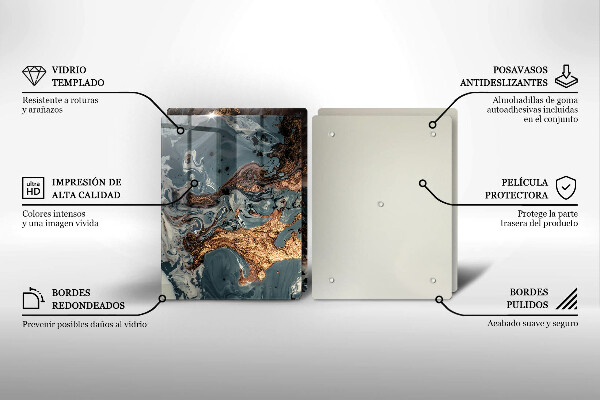 Protection plaque induction Structure rocheuse dorée