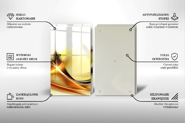 Cache plaque de cuisson Lignes de lumière abstraites