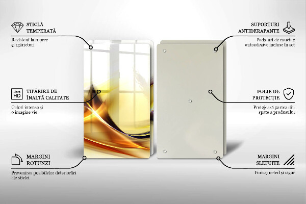 Cache plaque de cuisson Lignes de lumière abstraites