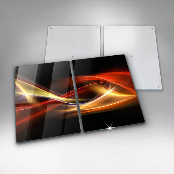 Cache plaque de cuisson Fumée et lumière abstraites