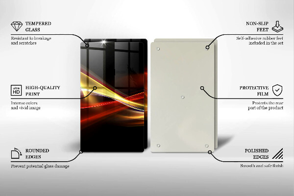 Cache plaque de cuisson Fumée et lumière abstraites