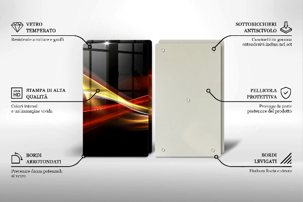 Cache plaque de cuisson Fumée et lumière abstraites