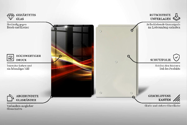 Cache plaque de cuisson Fumée et lumière abstraites