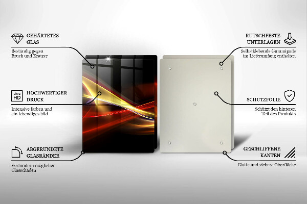 Cache plaque de cuisson Fumée et lumière abstraites