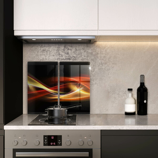 Cache plaque de cuisson Fumée et lumière abstraites