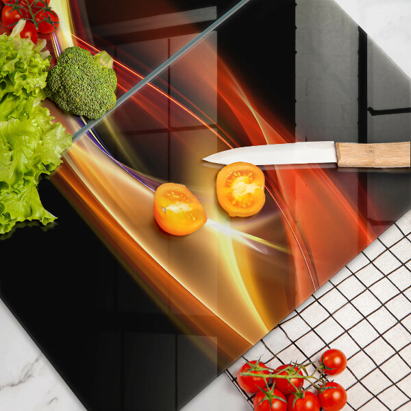 Cache plaque de cuisson Fumée et lumière abstraites